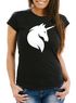 Damen T-Shirt Einhorn Unicorn Slim Fit Moonworks®preview