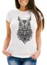 Damen T-Shirt Eule Atzekenmuster Ethno Boho Bohamian Atzec Owl Neverless®preview