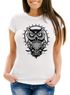 Damen T-Shirt Eule Owl Shirt Eulenmotiv Slim Fit Neverless®preview