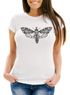 Damen T-Shirt Falter Schmetterling Butterfly Totenkopf Skull Atzec Neverless®preview
