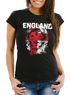 Damen T-Shirt Fanshirt England Fußball EM WM Löwe Flagge Slim Fit MoonWorks®preview