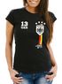Damen T-Shirt Fanshirt Fußball EM WM Deutschland Trikot Slim Fit MoonWorks®preview