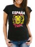 Damen T-Shirt Fanshirt Spanien Fußball EM WM Löwe Flagge España MoonWorks®preview