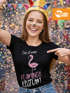 Damen T-Shirt Fasching Das ist mein Flamingo Kostüm Moonworks®preview
