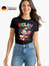 Damen T-Shirt Fasching Karneval Clown Helau Alaaf Verkleidung Last Minute Faschingskostüm Funshirt Slim Fit Moonworks®preview