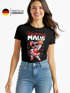 Damen T-Shirt Fasching Karneval Ersatz Verkleidung Karnevalsmaus Last Minute Kostüm Funshirt Slim Fit Moonworks®preview