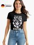 Damen T-Shirt Fasching Karneval Katze Kostüm-Ersatz Verkleidung Faschingskostüm Frauen Funshirt Moonworks®preview