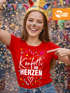 Damen T-Shirt Fasching Karneval Konfetti im Herzen Kostüm-Ersatz Verkleidung Funshirt Frauen Moonworks®preview