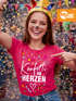 Damen T-Shirt Fasching Karneval Konfetti im Herzen Kostüm-Ersatz Verkleidung Funshirt Frauen Moonworks®preview