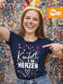 Damen T-Shirt Fasching Karneval Konfetti im Herzen Kostüm-Ersatz Verkleidung Funshirt Frauen Moonworks®preview