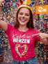 Damen T-Shirt Fasching Karneval Konfetti im Herzen Kostüm-Ersatz Verkleidung Funshirt Frauen Moonworks®preview