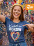 Damen T-Shirt Fasching Karneval Konfetti im Herzen Kostüm-Ersatz Verkleidung Funshirt Frauen Moonworks®preview