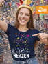 Damen T-Shirt Fasching Karneval Konfetti im Herzen Kostüm-Ersatz Verkleidung Funshirt Frauen Moonworks®preview