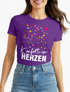 Damen T-Shirt Fasching Karneval Konfetti im Herzen Kostüm-Ersatz Verkleidung Funshirt Frauen Moonworks®preview
