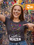 Damen T-Shirt Fasching Karneval Konfetti im Herzen Kostüm-Ersatz Verkleidung Funshirt Frauen Moonworks®preview