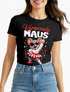 Damen T-Shirt Fasching Karneval | Maus Aufdruck | Ersatz Verkleidung Last Minute Kostüm Funshirt Slim Fit Moonworks®preview