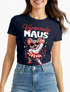Damen T-Shirt Fasching Karneval | Maus Aufdruck | Ersatz Verkleidung Last Minute Kostüm Funshirt Slim Fit Moonworks®preview