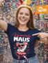 Damen T-Shirt Fasching Karneval | Maus Aufdruck | Ersatz Verkleidung Last Minute Kostüm Funshirt Slim Fit Moonworks®preview