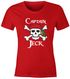 Damen T-Shirt Fasching Karneval Pirat Captain Jeck Kostüm-Ersatz Verkleidung Faschingskostüme Frauen Funshirt Moonworks®preview