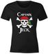 Damen T-Shirt Fasching Karneval Pirat Captain Jeck Kostüm-Ersatz Verkleidung Faschingskostüme Frauen Funshirt Moonworks®preview
