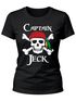 Damen T-Shirt Fasching Karneval Pirat Captain Jeck Kostüm-Ersatz Verkleidung Faschingskostüme Frauen Funshirt Moonworks®preview