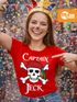 Damen T-Shirt Fasching Karneval Pirat Captain Jeck Kostüm-Ersatz Verkleidung Faschingskostüme Frauen Funshirt Moonworks®preview