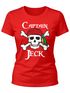Damen T-Shirt Fasching Karneval Pirat Captain Jeck Kostüm-Ersatz Verkleidung Faschingskostüme Frauen Funshirt Moonworks®preview
