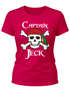 Damen T-Shirt Fasching Karneval Pirat Captain Jeck Kostüm-Ersatz Verkleidung Faschingskostüme Frauen Funshirt Slim Fit Moonworks®preview