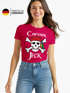 Damen T-Shirt Fasching Karneval Pirat Captain Jeck Kostüm-Ersatz Verkleidung Faschingskostüme Frauen Funshirt Slim Fit Moonworks®preview