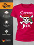 Damen T-Shirt Fasching Karneval Pirat Captain Jeck Kostüm-Ersatz Verkleidung Faschingskostüme Frauen Funshirt Slim Fit Moonworks®preview