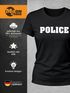 Damen T-Shirt Fasching Police Polizei Polizistin Faschings-Shirt Kostüm Verkleidung Karneval Fun-Shirt Moonworks®preview