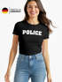 Damen T-Shirt Fasching Police Polizei Polizistin Faschings-Shirt Kostüm Verkleidung Karneval Fun-Shirt Slim Fit Moonworks®preview