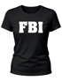 Damen T-Shirt FBI Aufdruck Faschings-Shirt Kostüm Verkleidung Karneval Fun-Shirt Slim Fit Moonworks®preview