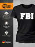 Damen T-Shirt FBI Aufdruck Faschings-Shirt Kostüm Verkleidung Karneval Fun-Shirt Slim Fit Moonworks®preview