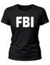 Damen T-Shirt FBI Fun-Shirt Faschings-Shirt Kostüm Verkleidung Karneval Slim Fit Moonworks®preview