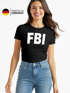 Damen T-Shirt FBI Fun-Shirt Faschings-Shirt Kostüm Verkleidung Karneval Slim Fit Moonworks®preview