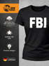 Damen T-Shirt FBI Fun-Shirt Faschings-Shirt Kostüm Verkleidung Karneval Slim Fit Moonworks®preview