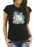 Damen T-Shirt Flamingo Einhorn best Friends Cocktail Party Slim Fit Moonworks®preview