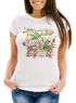 Damen T-Shirt Flamingo Fabulous Palmen Blumen Flower Tropical Neverless®preview