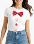 Damen T-Shirt Fliege Knöpfe Schleife Clown Fasching Fastnacht Karneval Kostüm Slim Fit Moonworks®preview