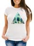 Damen T-Shirt Foto Print Ananas Palmen Galaxy Sommer Tropical Dreieck Neverless®preview