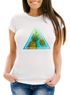 Damen T-Shirt Foto Print Ananas Palmen Galaxy Sommer Tropical Dreieck Neverless®preview