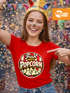 Damen T-Shirt - Fresh Popcorn - Fasching Karneval Ersatz Verkleidung Last Minute Kostüm Funshirt Slim Fit Moonworks®preview