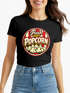 Damen T-Shirt - Fresh Popcorn - Fasching Karneval Ersatz Verkleidung Last Minute Kostüm Funshirt Slim Fit Moonworks®preview