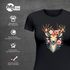 Damen T-Shirt für das Oktoberfest Hirsch mit Blumenkranz Fun-Shirt Trachtenshirt Bierfest Outfit Moonworks®preview