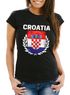 Damen T-Shirt - Fußball EM 2016 Croatia Kroatien Flagge Vintage - Comfort Fit MoonWorks®preview
