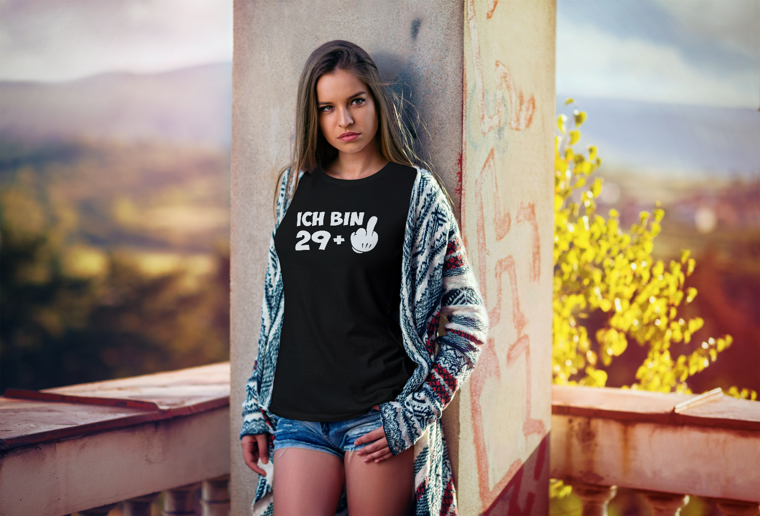 MoonWorks Damen T-Shirt 'Ich Bin 29, 39, 49 +1' – Lustiger Geburtstagsspruch, 100% Baumwolle