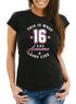 Damen T-Shirt Geburtstag This is what 16 and awesome looks like Sechzehn Geschenk Slim Fit Moonworks®preview