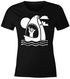 Damen T-Shirt Hai Shark Surfer-Gruß Shaka Hang Loose Welle Fun-Shirt lustig ironisch Moonworks®preview