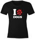 Damen T-Shirt I love Dogs Hundespruch Motiv Hundepfote Abdruck Gassi Shirt Frauen Fun-Shirt lustig Moonworks®preview